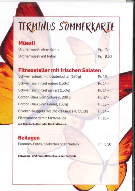 Terminus Sommerkarte – Seite 1