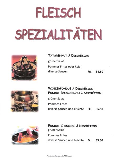 Fleischspezialitäten – Fondue Chinoise, Fondue Bourguignonne